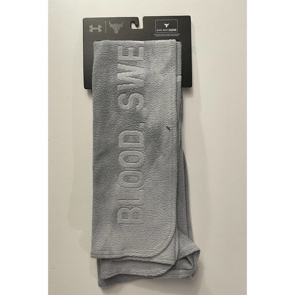 Under Armour Project Rock Gym Towel 2 Pack UA Blood Sweat Respect Gray The Rock - Picture 1 of 4
